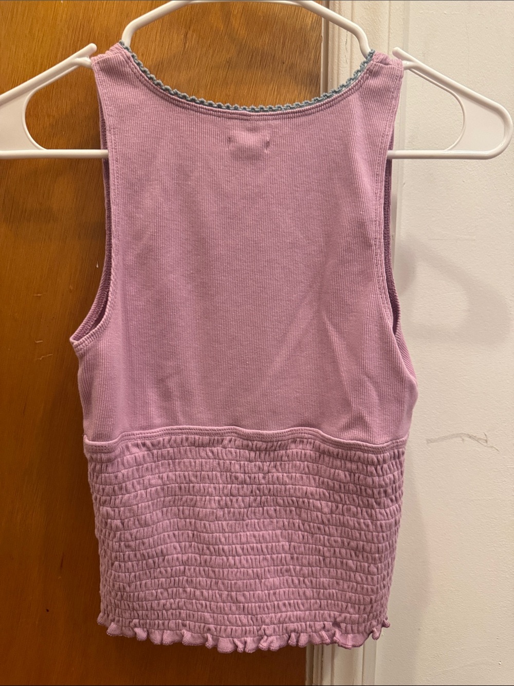 Urban Outfitters Kimchi Blue Lavender Pink Smocked V-Neck Tank Top - Picture 3 of 5